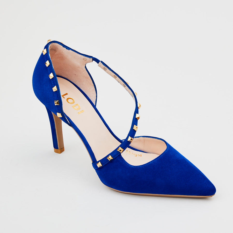 Lodi Blue Suede Court Shoes - Nozomi