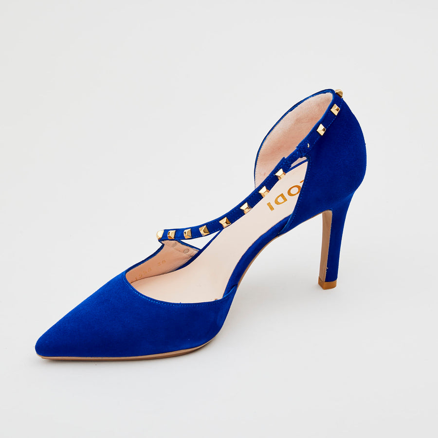 Lodi Blue Suede Court Shoes - Nozomi