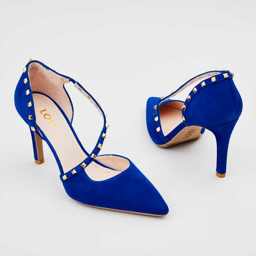 Lodi Blue Suede Court Shoes - Nozomi