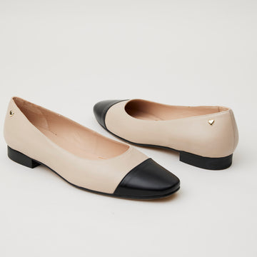 Lodi Camel Leather Flat Pumps - Nozomi