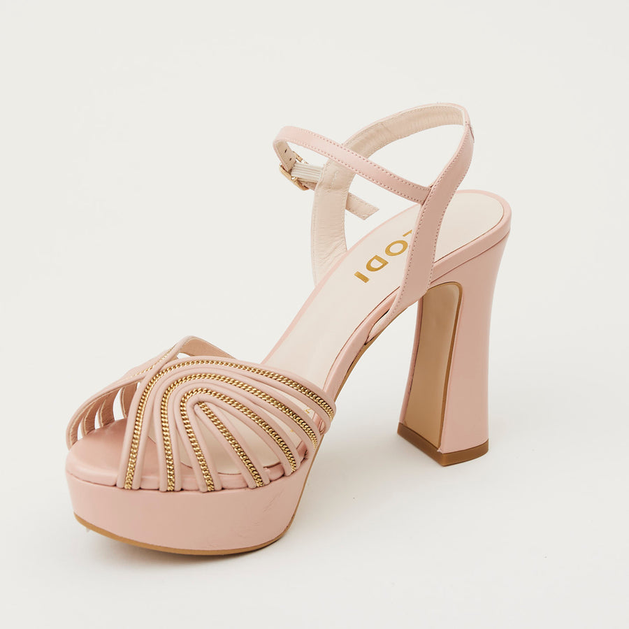 Lodi High Platform Pink Leather Sandals - Nozomi