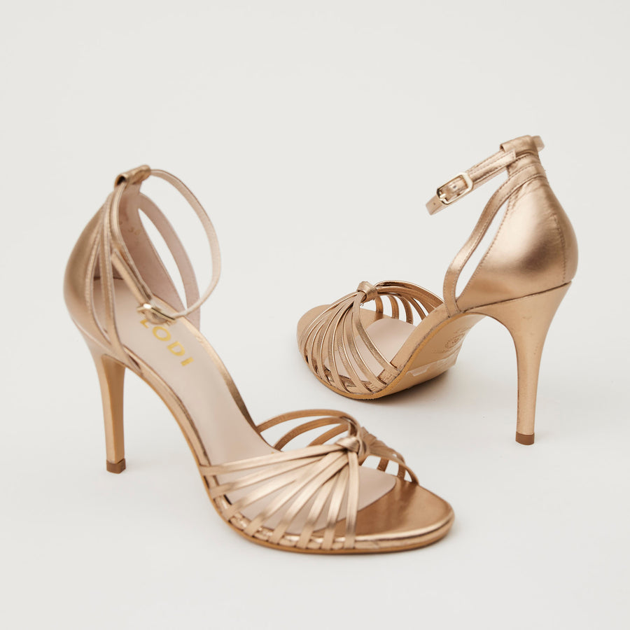 Lodi High Heeled Gold Sandals - Nozomi