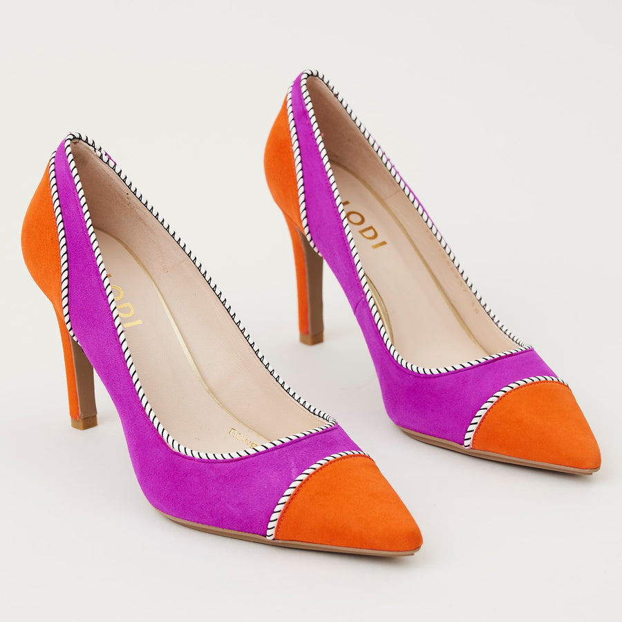 Lodi Fuschia Orange Combination Court Shoes - Nozomi