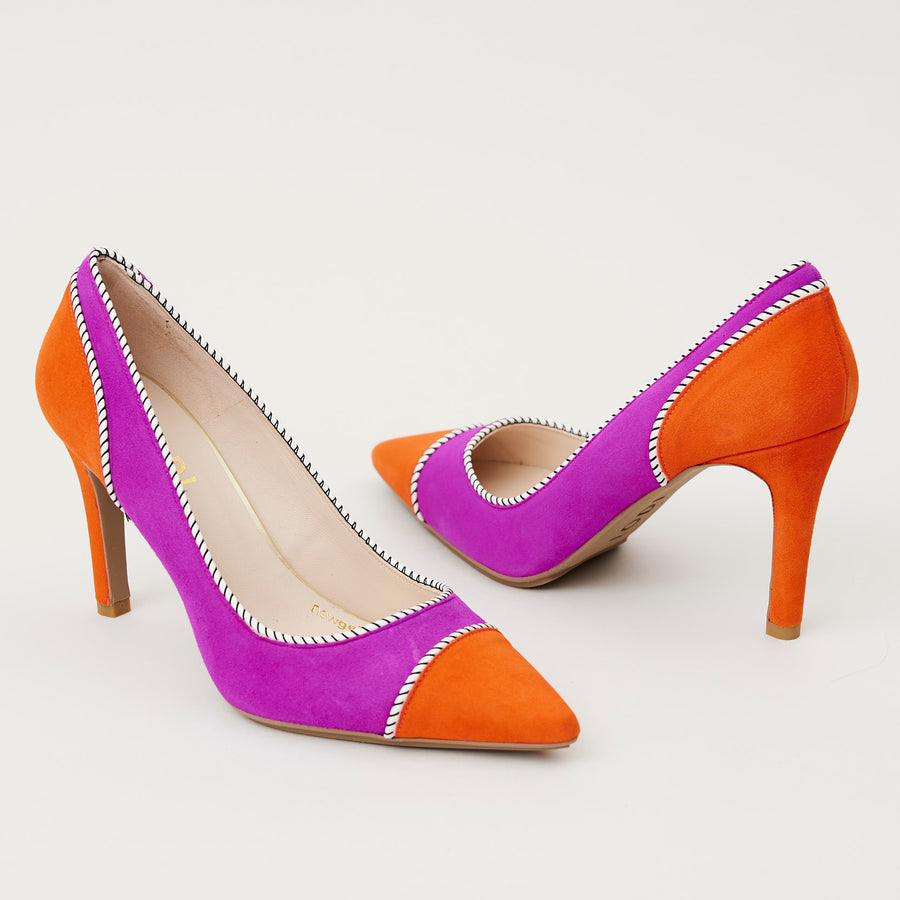 Lodi Fuschia Orange Combination Court Shoes - Nozomi