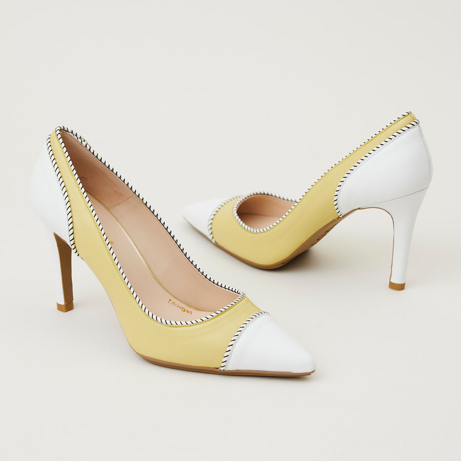 Lodi Lemon White Combination Envelope Leather Bag - Nozomi