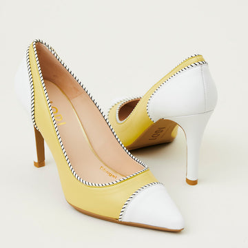 Lodi Lemon White Combination Croc Court Shoes - Nozomi