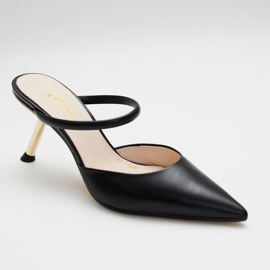 Lodi Black Leather Mules - Nozomi