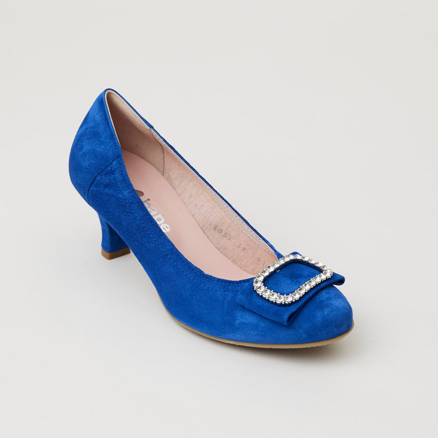 Le Babe Royal Blue Suede Kitten Heel Shoes - Nozomi