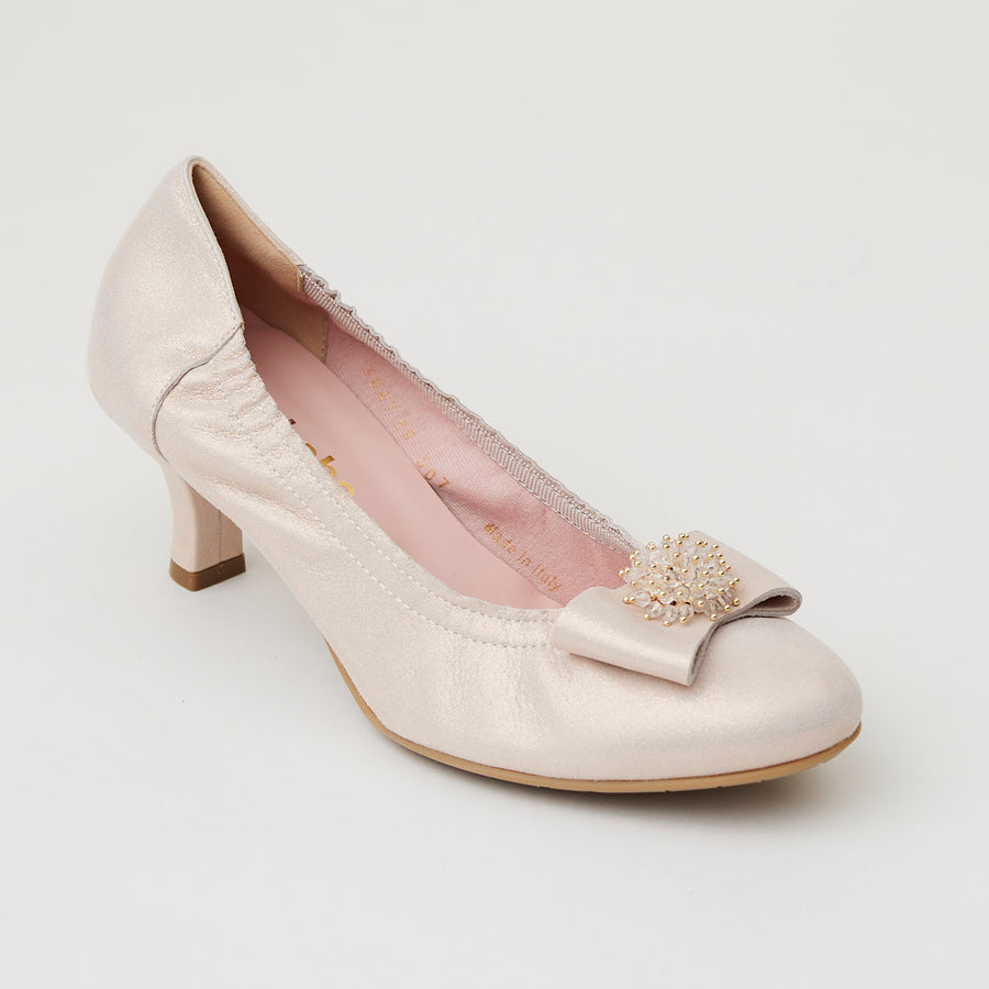 Le Babe Blush Luce Suede Kitten Heel Shoes - Nozomi