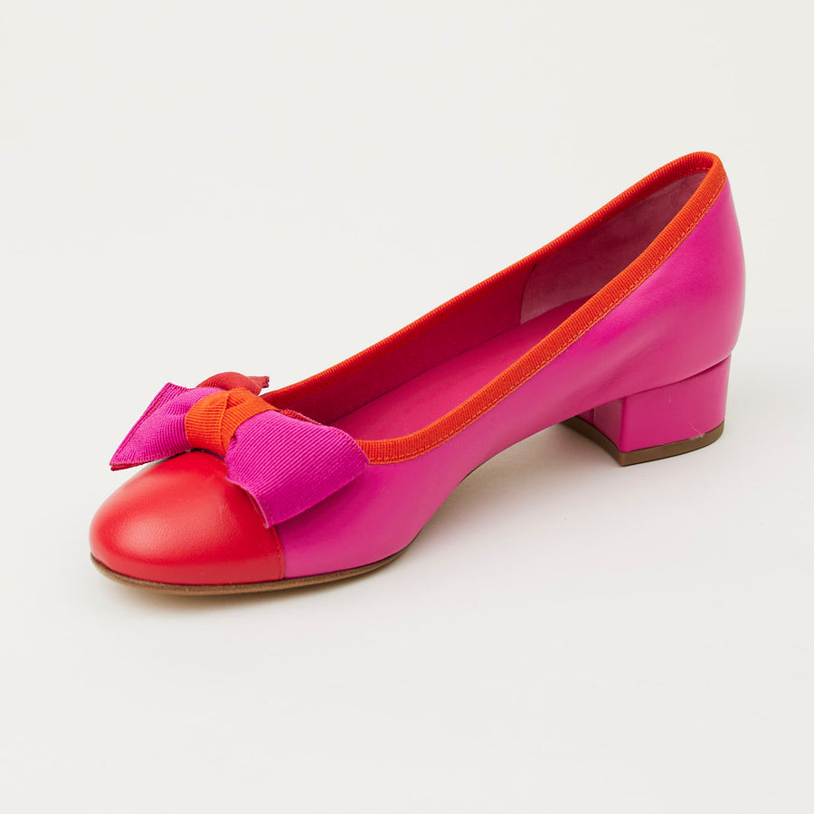 Le Babe Pink Red Leather Pumps - Nozomi