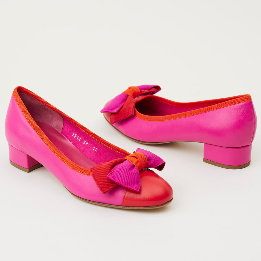 Le Babe Pink Red Leather Pumps - Nozomi