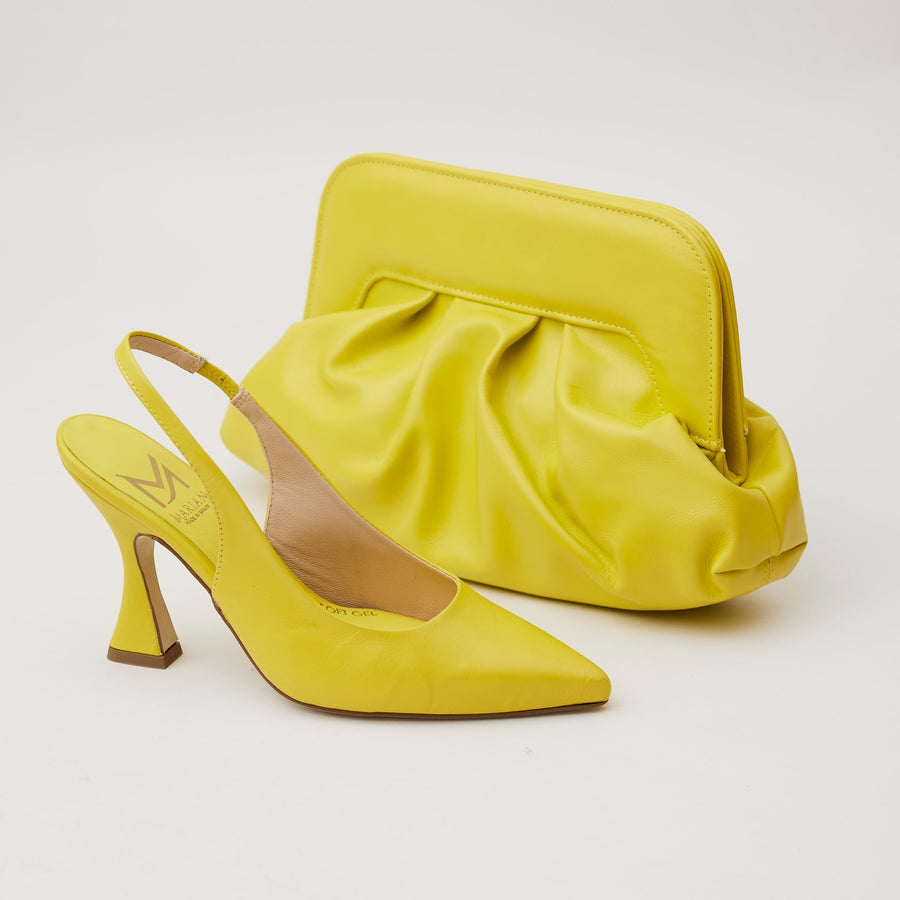 Marian Pistachio Leather Court Shoes - Nozomi