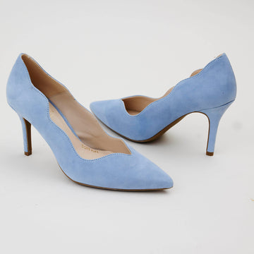 Marian Baby Blue Suede High Heel Court Shoes - Nozomi