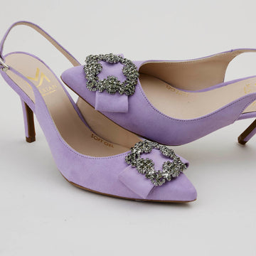 Marian Lilac Suede Slingbacks - Nozomi
