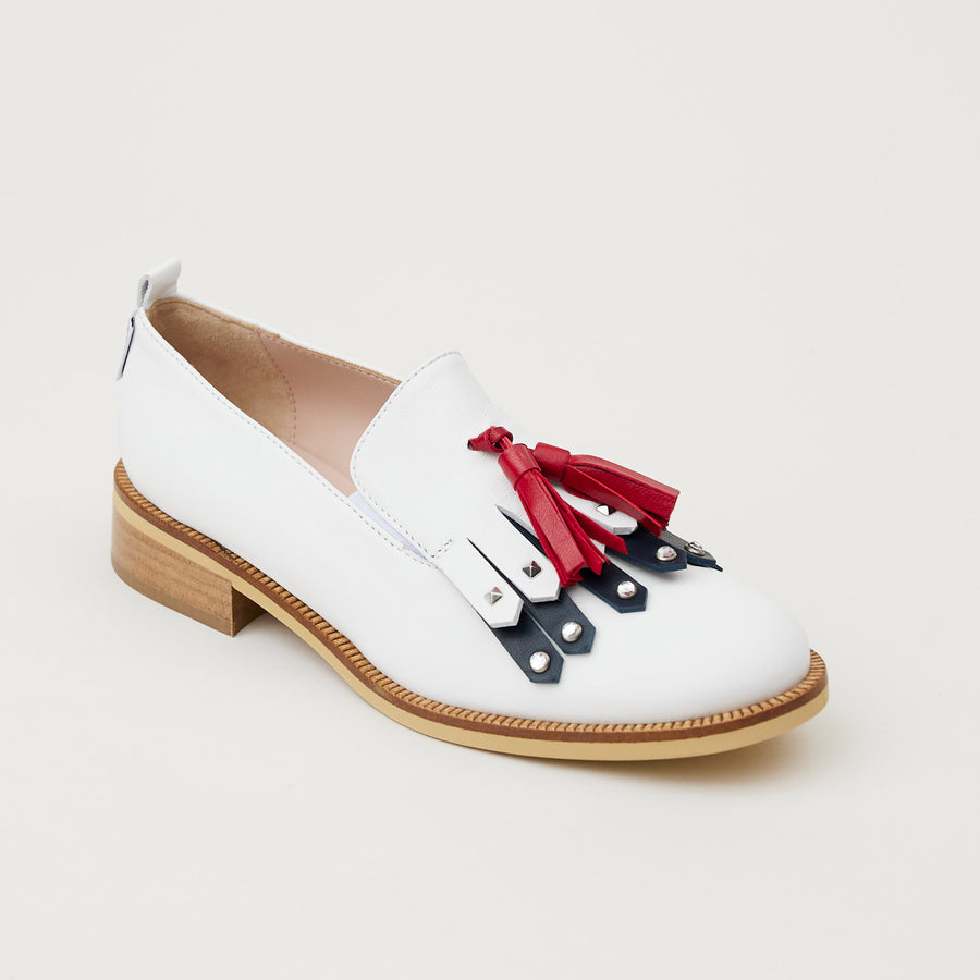 Marco Moreo White Leather Oxford Loafers - Nozomi