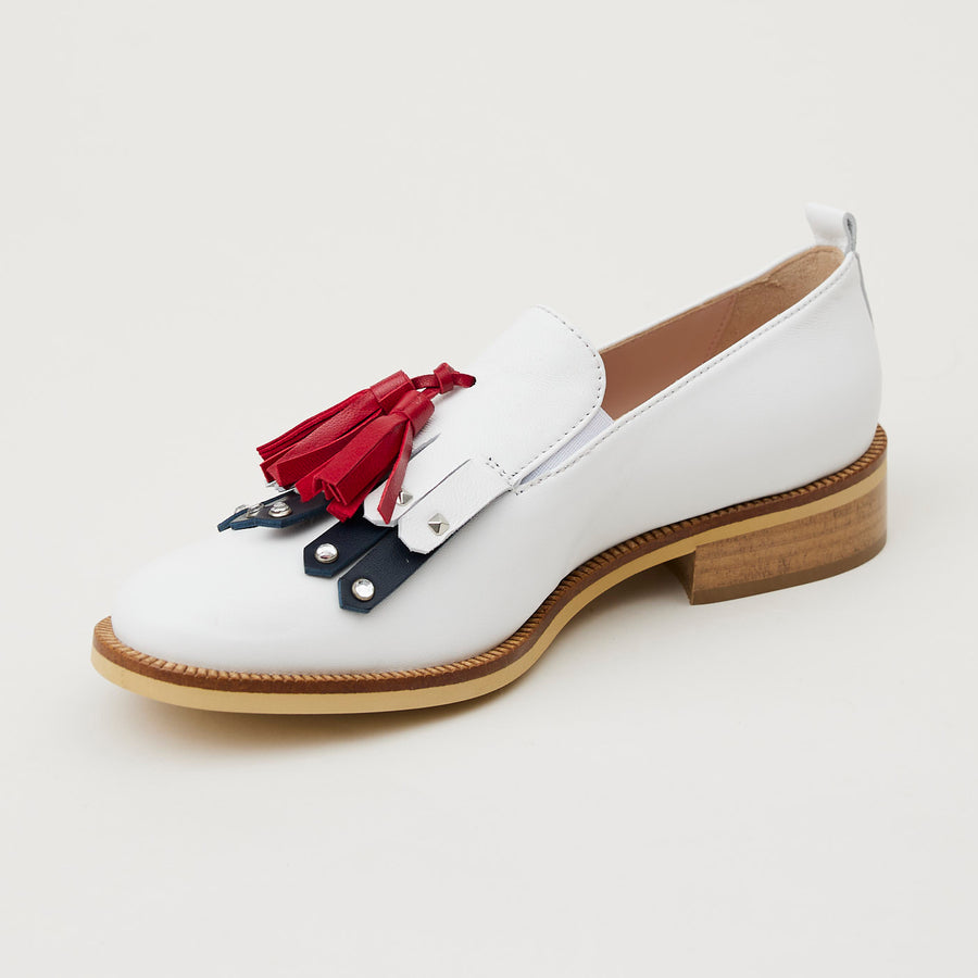 Marco Moreo White Leather Oxford Loafers - Nozomi