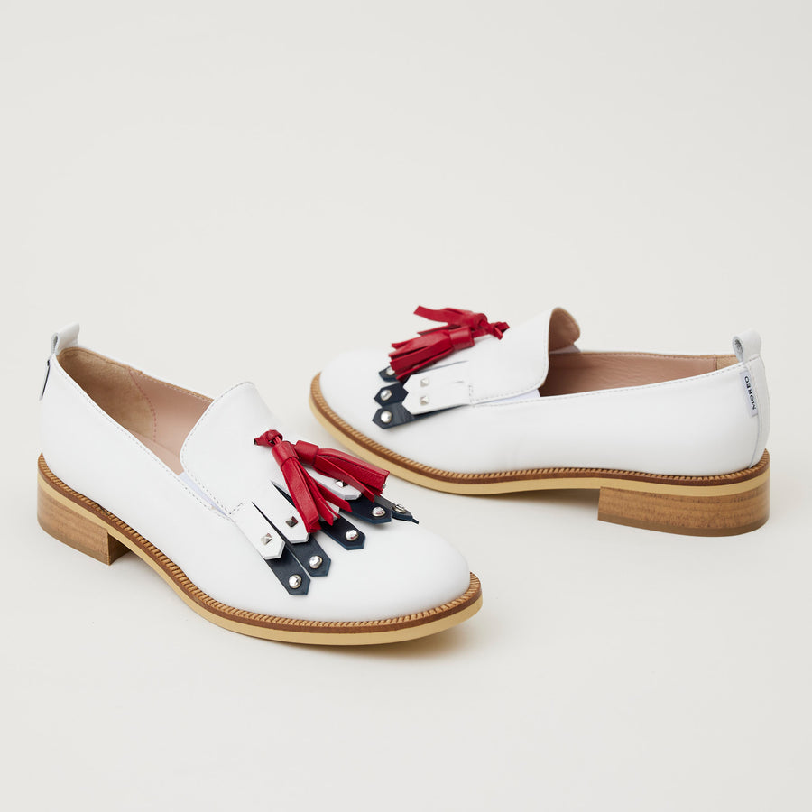 Marco Moreo White Leather Oxford Loafers - Nozomi