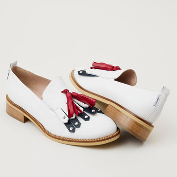 Marco Moreo White Leather Oxford Loafers - Nozomi