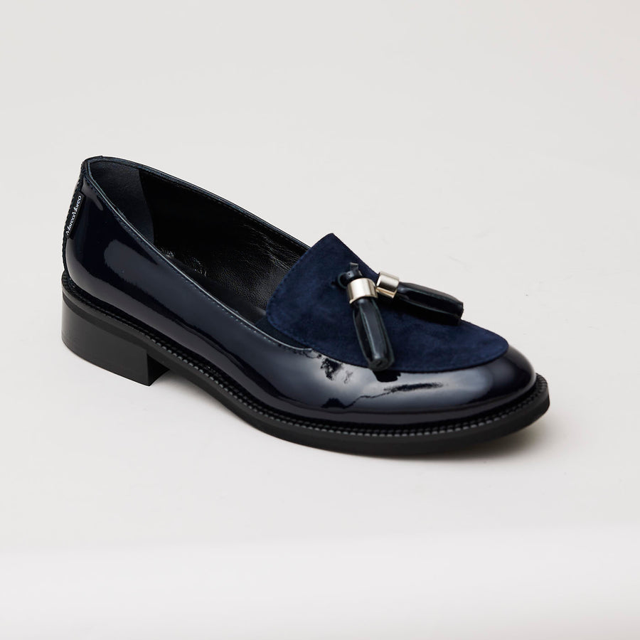 Marco Moreo Navy Patent Leather Loafers - Nozomi