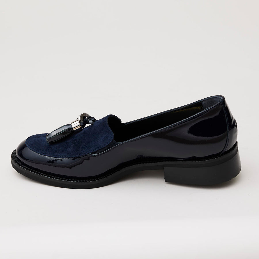 Marco Moreo Navy Patent Leather Loafers - Nozomi