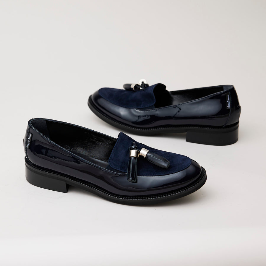 Marco Moreo Navy Patent Leather Loafers - Nozomi