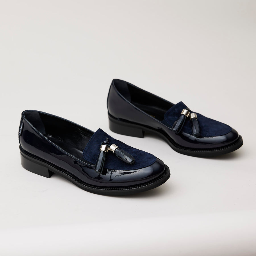 Marco Moreo Navy Patent Leather Loafers - Nozomi