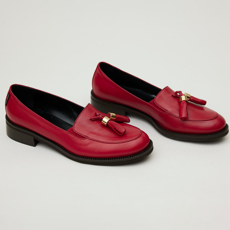 Marco Moreo Red Leather Loafers - Nozomi