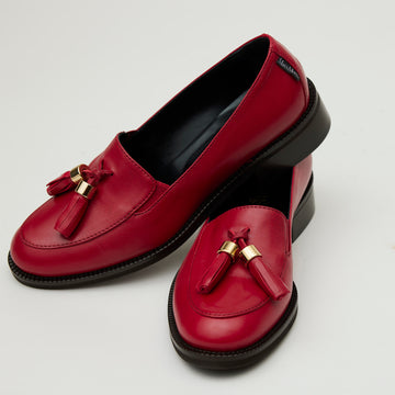 Marco Moreo Red Leather Loafers - Nozomi