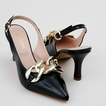 Marco Moreo Black Patent Slingback Shoes - Nozomi