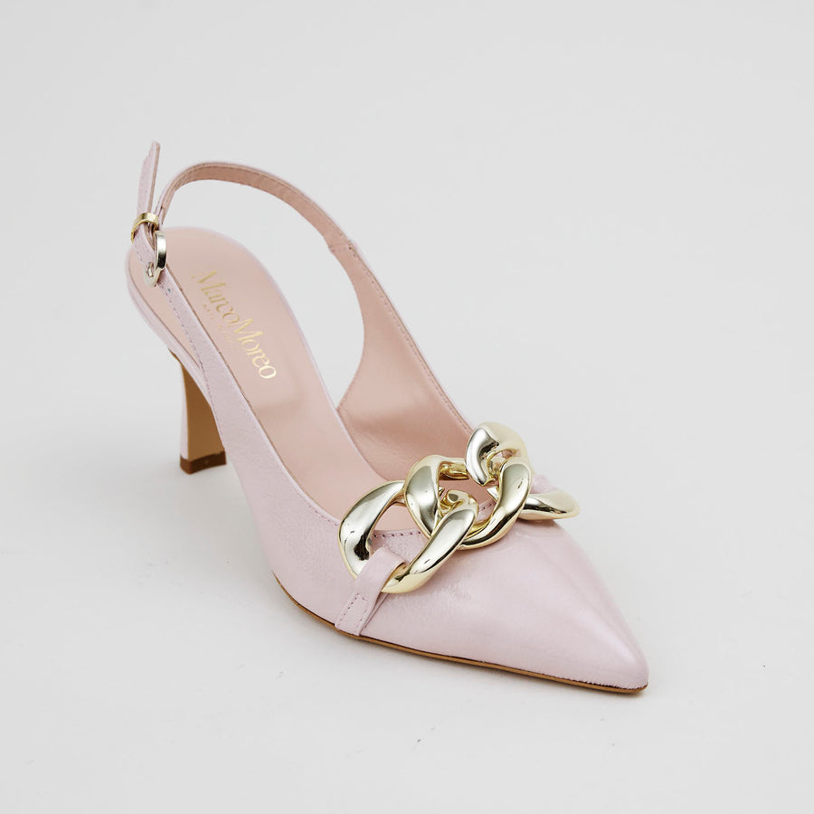 Marco Moreo Blush Patent Leather Slingback Shoes - Nozomi