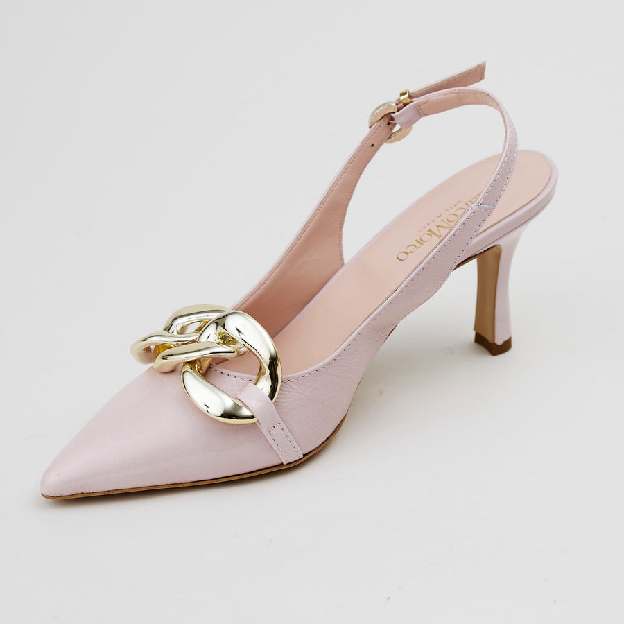 Marco Moreo Blush Patent Leather Slingback Shoes - Nozomi