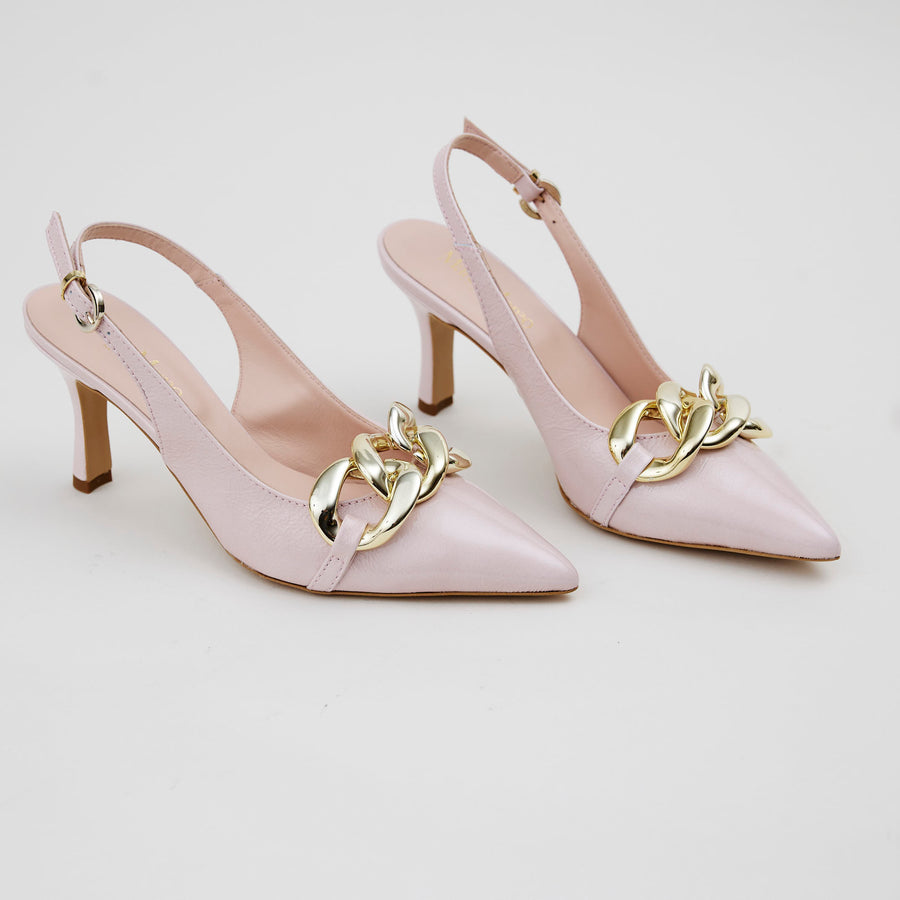 Marco Moreo Blush Patent Leather Slingback Shoes - Nozomi