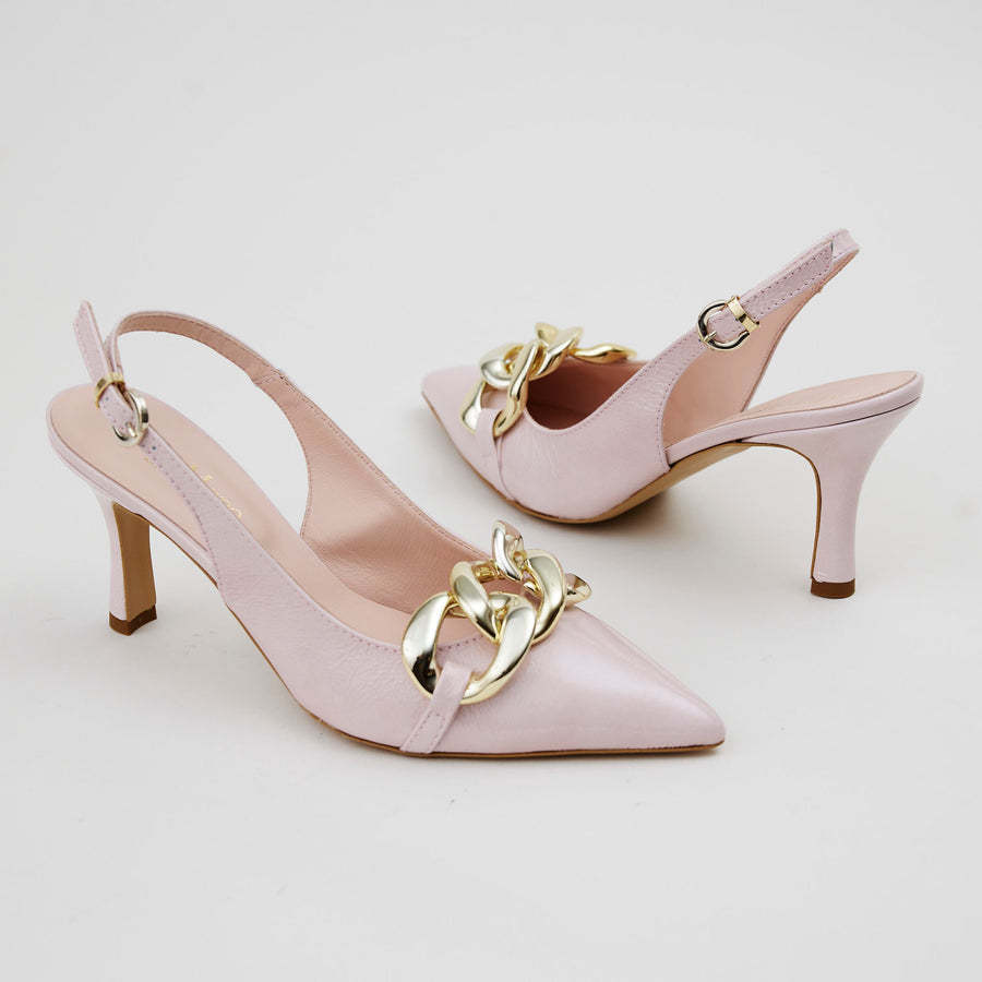 Marco Moreo Blush Patent Leather Slingback Shoes - Nozomi