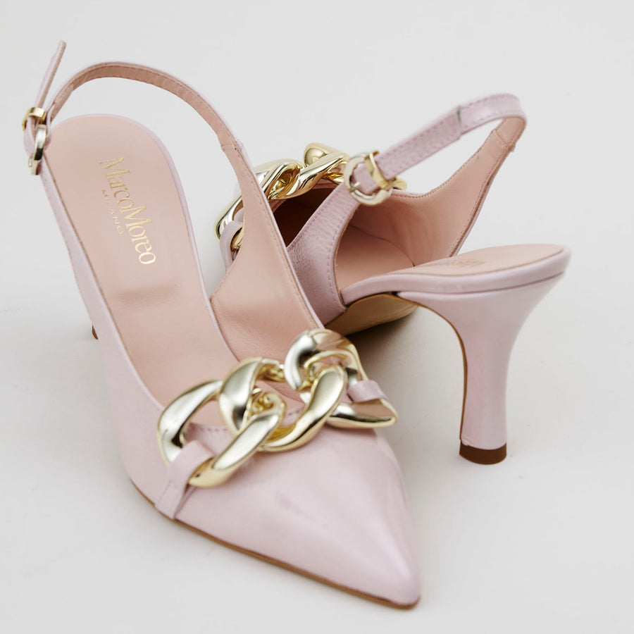 Marco Moreo Blush Patent Leather Slingback Shoes - Nozomi