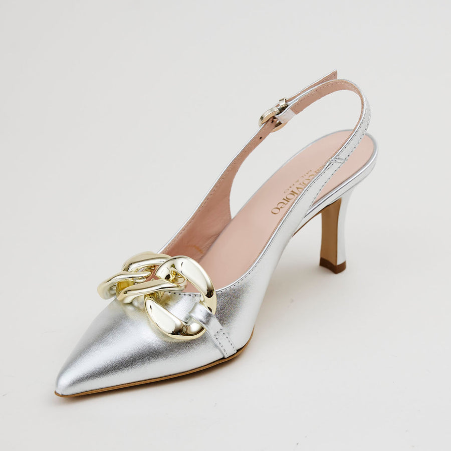 Marco Moreo Silver Patent Slingback Shoes - Nozomi