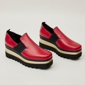 Marco Moreo Red Leather Slip On Shoes - Nozomi