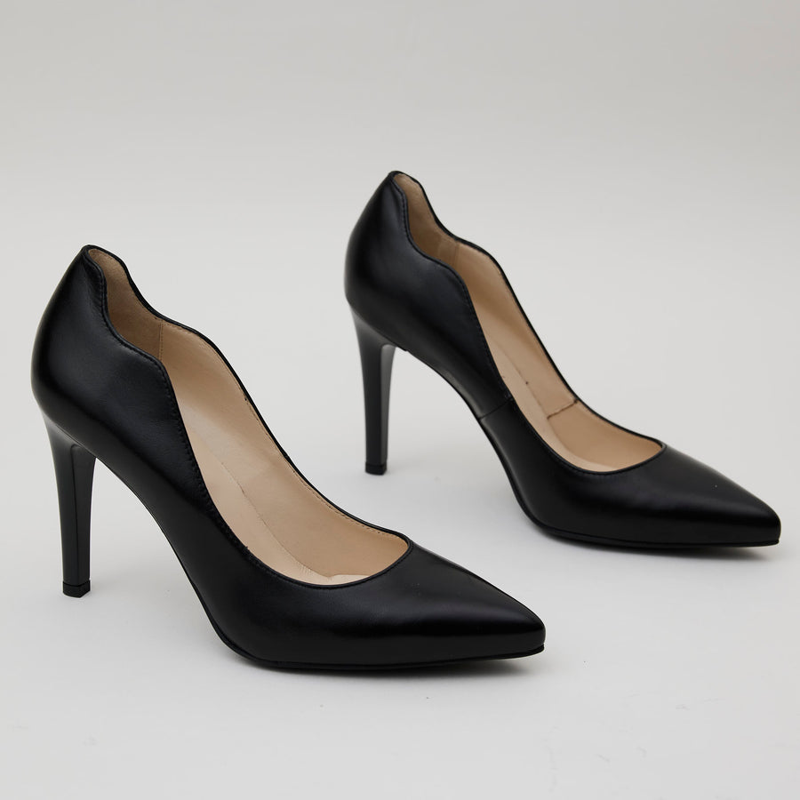 NeroGiardini Black Leather Court Shoes - Nozomi