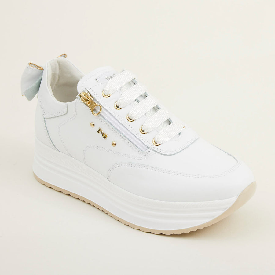 NeroGiardini White Zipped Trainers - Nozomi