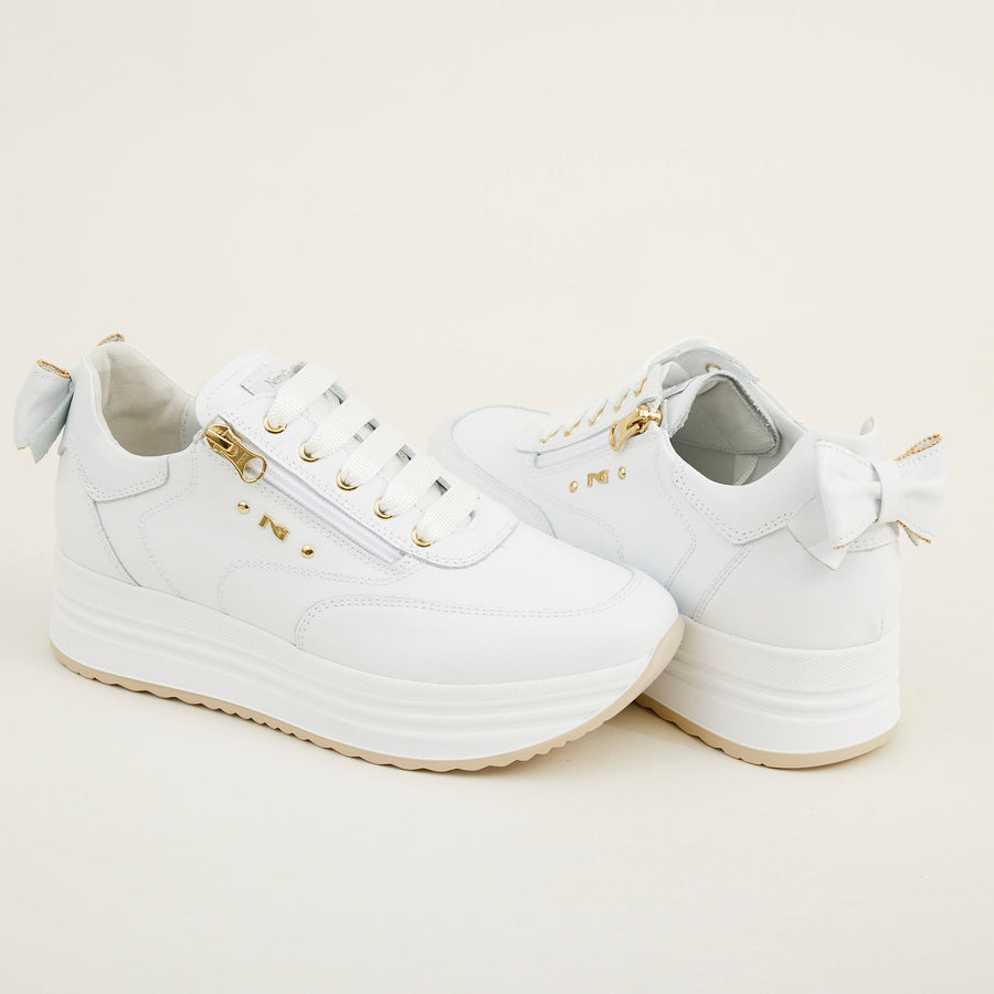 NeroGiardini White Zipped Trainers - Nozomi