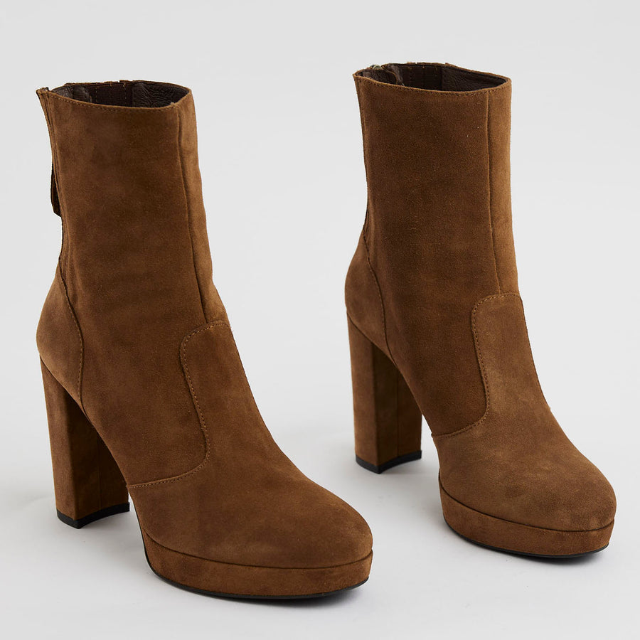 NeroGiardini Tan High Heel Boots - Nozomi