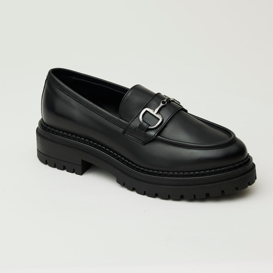 NeroGiardini Black Leather Moccasins - Nozomi