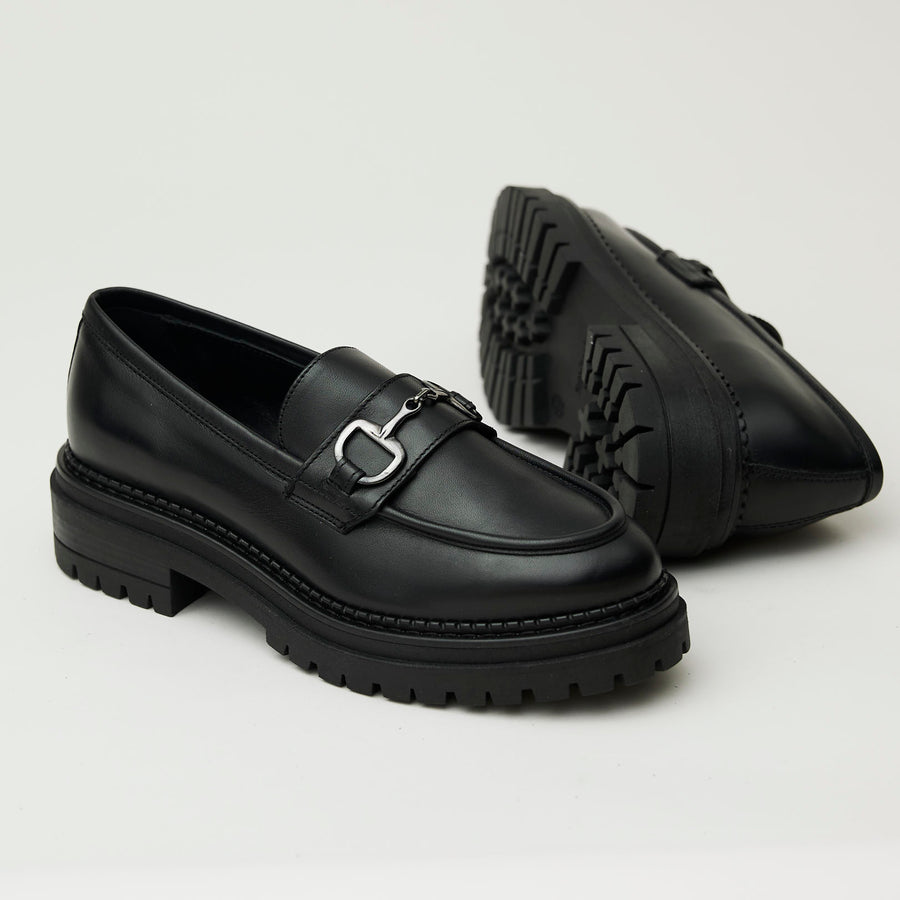 NeroGiardini Black Leather Moccasins - Nozomi