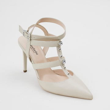 NeroGiardini Ivory Leather Slingbacks - Nozomi