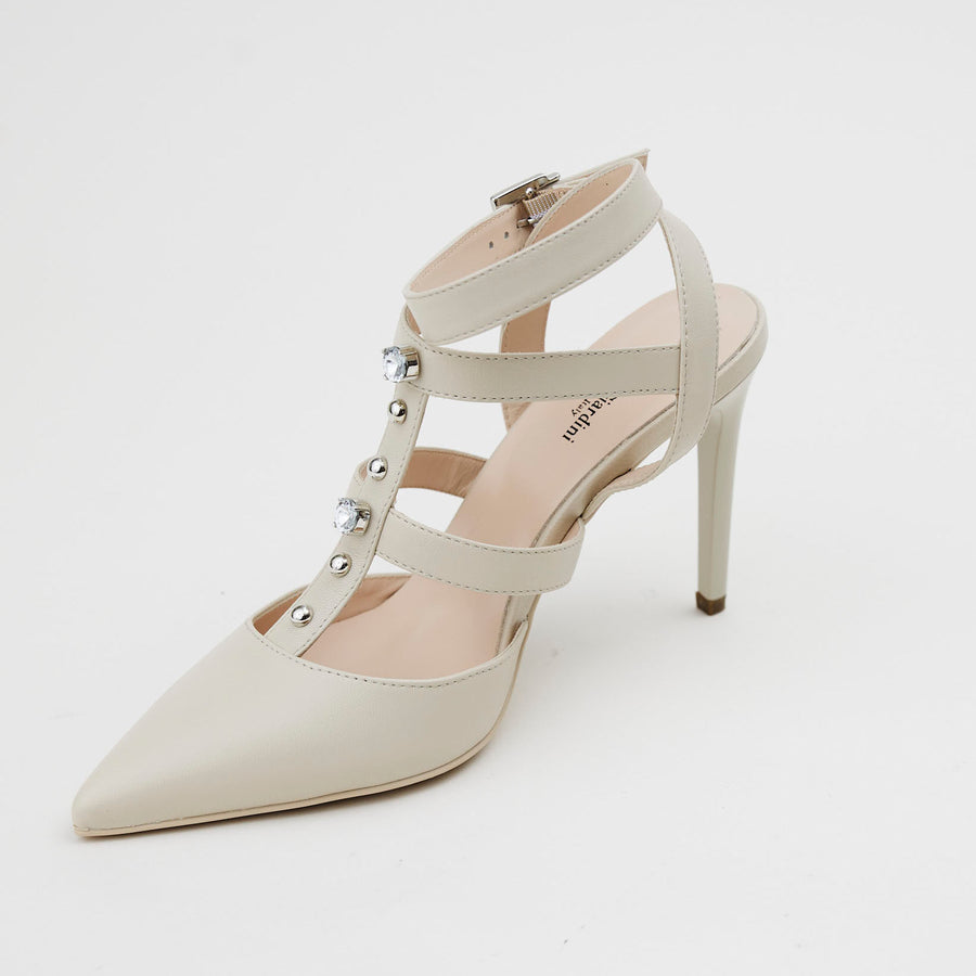 NeroGiardini Ivory Leather Slingbacks - Nozomi