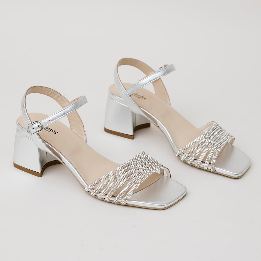 NeroGiardini Silver Leather Sandals - Nozomi