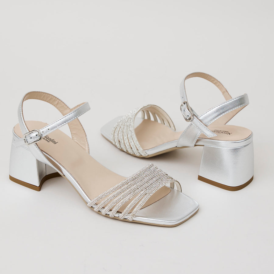 NeroGiardini Silver Leather Sandals - Nozomi