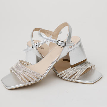 NeroGiardini Silver Leather Sandals - Nozomi
