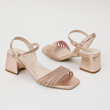 NeroGiardini Blush Leather Sandals - Nozomi