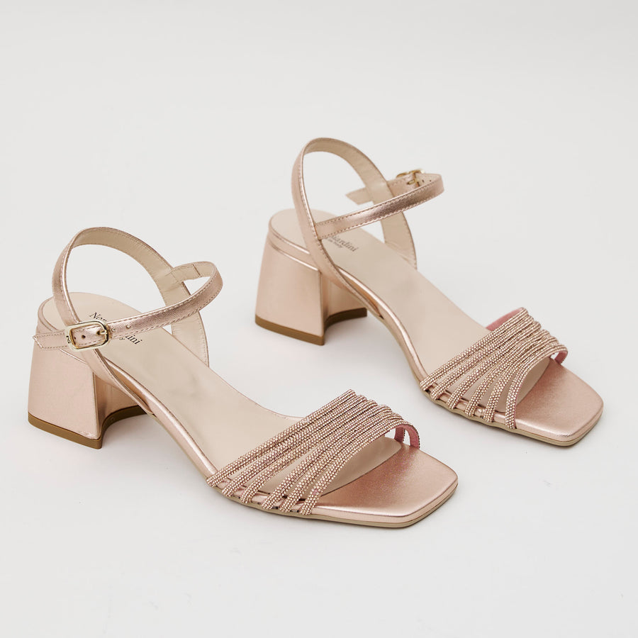 NeroGiardini Blush Leather Sandals - Nozomi