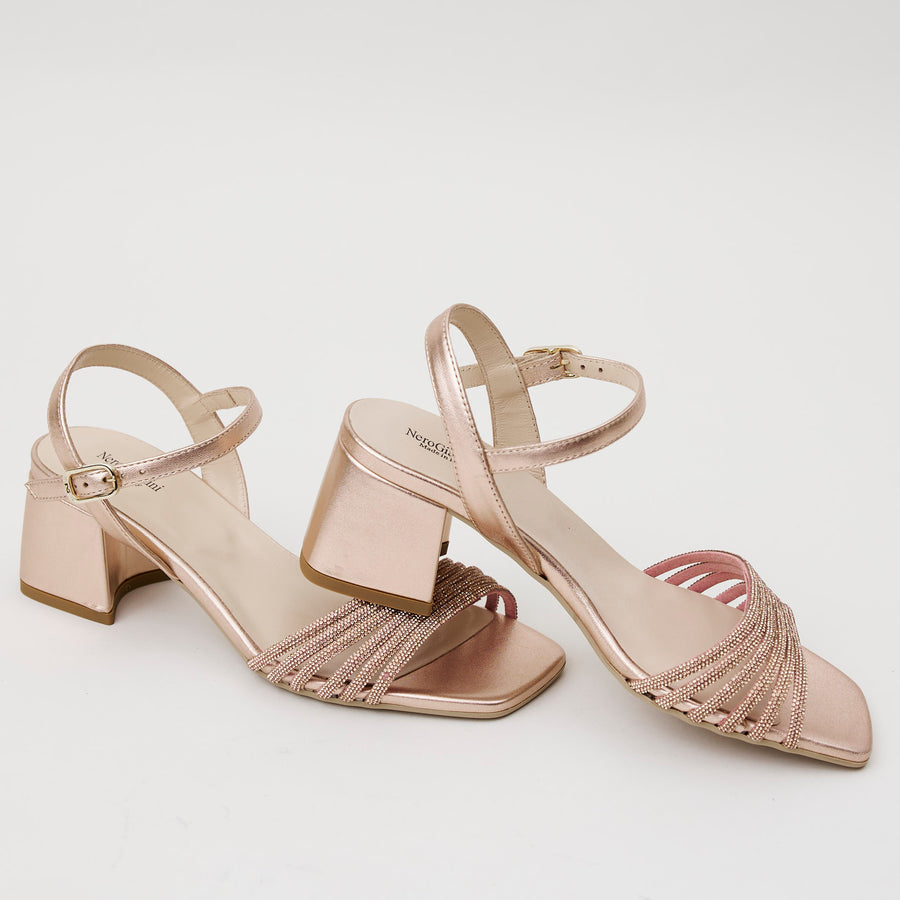 NeroGiardini Blush Leather Sandals - Nozomi